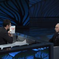 Foto Nicoloro G. 20/03/2011 Milano Trasmissione televisiva su Rai3 " Che tempo che fa " condotta da Fabio Fazio. nella foto Fabio Fazio – Giuliano Amato