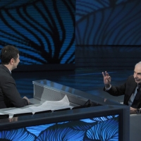 Foto Nicoloro G. 20/03/2011 Milano Trasmissione televisiva su Rai3 " Che tempo che fa " condotta da Fabio Fazio. nella foto Fabio Fazio – Giuliano Amato
