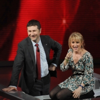 Foto Nicoloro G. 20/03/2011 Milano Trasmissione televisiva su Rai3 " Che tempo che fa " condotta da Fabio Fazio. nella foto Fabio Fazio – Luciana Littizzetto