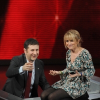 Foto Nicoloro G. 20/03/2011 Milano Trasmissione televisiva su Rai3 " Che tempo che fa " condotta da Fabio Fazio. nella foto Fabio Fazio – Luciana Littizzetto