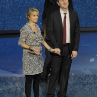 Foto Nicoloro G. 20/11/2011 Milano Trasmissione televisiva su Rai3″ Che tempo che fa ” condotta da Fabio Fazio. nella foto Luciana Littizzetto – Fabio Fazio