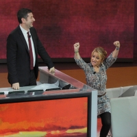 Foto Nicoloro G. 20/11/2011 Milano Trasmissione televisiva su Rai3″ Che tempo che fa ” condotta da Fabio Fazio. nella foto Fabio Fazio – Luciana Littizzetto