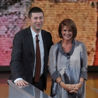 Foto Nicoloro G. 21/01/2012 Milano Trasmissione televisiva su Rai3 " Che tempo che fa " condotta da Fabio Fazio. nella foto Fabio Fazio – Lella Costa
