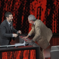 Foto Nicoloro G. 22/01/2011 Milano Trasmissione televisiva su Rai3 " Che tempo che fa " condotta da Fabio Fazio. nella foto Fabio Fazio – Gad Lerner