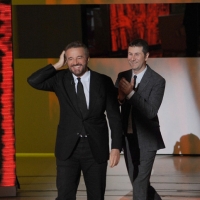 Foto Nicoloro G. 22/01/2011 Milano Trasmissione televisiva su Rai3 " Che tempo che fa " condotta da Fabio Fazio. nella foto Christian De Sica – Fabio Fazio