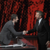Foto Nicoloro G. 22/01/2011 Milano Trasmissione televisiva su Rai3 " Che tempo che fa " condotta da Fabio Fazio. nella foto Fabio Fazio – Christian De Sica