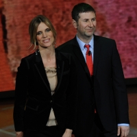 Foto Nicoloro G. 22/01/2012 Milano Trasmissione televisiva su Rai3 " Che tempo che fa " condotta da Fabio Fazio. nella foto Filippa Lagerback – Fabio Fazio