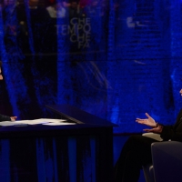Foto Nicoloro G.   22/02/2015   Milano   Trasmissione televisiva su Rai 3 " Che tempo che fa". nella foto Fabio Fazio intervista Federica Mogherini, rappresentante UE per gli affari esteri.