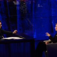Foto Nicoloro G.   22/02/2015   Milano   Trasmissione televisiva su Rai 3 " Che tempo che fa". nella foto Fabio Fazio intervista Federica Mogherini, rappresentante UE per gli affari esteri.