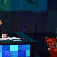 Foto Nicoloro G. 23/02/2013 Milano Trasmissione televisiva su Rai3 ” Che tempo che fa ” condotta da Fabio Fazio. nella foto Fabio Fazio – Angela Finocchiaro