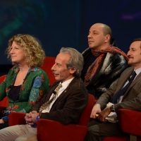 Foto Nicoloro G. 23/02/2013 Milano Trasmissione televisiva su Rai3 ” Che tempo che fa ” condotta da Fabio Fazio. nella foto Angela Finocchiaro – Il trio Aldo, Giovanni e Giacomo