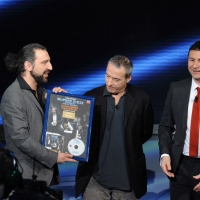 Foto Nicoloro G. 23/01/2011 Milano Trasmissione televisiva su Rai3 " Che tempo che fa " condotta da Fabio Fazio. nella foto Stefano Bollani – David Riondino – Fabio Fazio