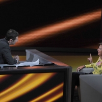 Foto Nicoloro G. 23/01/2011 Milano Trasmissione televisiva su Rai3 " Che tempo che fa " condotta da Fabio Fazio. nella foto Fabio Fazio – Emma Marcegaglia