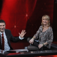 Foto Nicoloro G. 23/01/2011 Milano Trasmissione televisiva su Rai3 \" Che tempo che fa \" condotta da Fabio Fazio. nella foto Fabio Fazio – Luciana Littizzetto