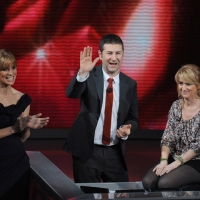 Foto Nicoloro G. 23/01/2011 Milano Trasmissione televisiva su Rai3 " Che tempo che fa " condotta da Fabio Fazio. nella foto Filippa Lagerback – Fabio Fazio – Luciana Littizzetto