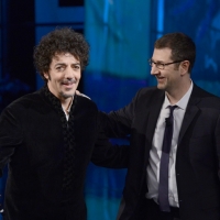 Foto Nicoloro G. 24/02/2013 Milano Trasmissione televisiva su Rai3 ” Che tempo che fa ” condotta da Fabio Fazio. nella foto Max Gazzé –  Fabio Fazio