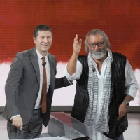 Foto Nicoloro G. 24/09/2011 Milano Trasmissione televisiva su Rai3 " Che tempo che fa " condotta da Fabio Fazio. nella foto Fabio Fazio – Diego Abatantuono