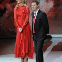 Foto Nicoloro G. 24/12/2011 Milano Trasmissione televisiva su Rai3 " Che tempo che fa " condotta da Fabio Fazio. nella foto Filippa Lagerback – Fabio Fazio