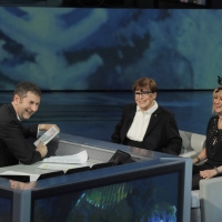 Foto Nicoloro G. 24/12/2011 Milano Trasmissione televisiva su Rai3 " Che tempo che fa " condotta da Fabio Fazio. nella foto Fabio Fazio – Franca Valeri – Luciana Littizzetto