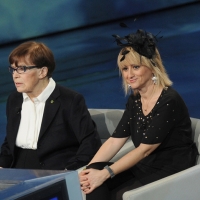 Foto Nicoloro G. 24/12/2011 Milano Trasmissione televisiva su Rai3 " Che tempo che fa " condotta da Fabio Fazio. nella foto Franca Valeri – Luciana Littizzetto