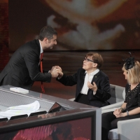 Foto Nicoloro G. 24/12/2011 Milano Trasmissione televisiva su Rai3 " Che tempo che fa " condotta da Fabio Fazio. nella foto Fabio Fazio – Franca Valeri – Luciana Littizzetto