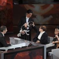 Foto Nicoloro G. 24/12/2011 Milano Trasmissione televisiva su Rai3 " Che tempo che fa " condotta da Fabio Fazio. nella foto Fabio Fazio – Franca Valeri – Luciana Littizzetto