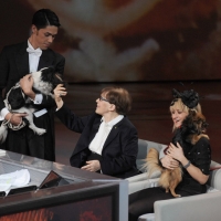 Foto Nicoloro G. 24/12/2011 Milano Trasmissione televisiva su Rai3 " Che tempo che fa " condotta da Fabio Fazio. nella foto Fabio Fazio – Franca Valeri – Luciana Littizzetto