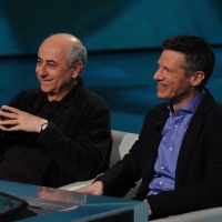Foto Nicoloro G. 25/02/2012 Milano Trasmissione televisiva su Rai3 " Che tempo che fa " condotta da Fabio Fazio. nella foto Roberto Faenza – Peter Cameron