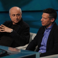 Foto Nicoloro G. 25/02/2012 Milano Trasmissione televisiva su Rai3 " Che tempo che fa " condotta da Fabio Fazio. nella foto Roberto Faenza – Peter Cameron