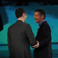 Foto Nicoloro G. 25/02/2012 Milano Trasmissione televisiva su Rai3 " Che tempo che fa " condotta da Fabio Fazio. nella foto Fabio Fazio – Peter Cameron