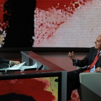 Foto Nicoloro G. 25/02/2012 Milano Trasmissione televisiva su Rai3 " Che tempo che fa " condotta da Fabio Fazio. nella foto Fabio Fazio – Pier Luigi Bersani
