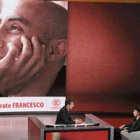Foto Nicoloro G. 25/09/2011 Milano Trasmissione televisiva su Rai3 " Che tempo che fa " condotta da Fabio Fazio. nella foto Fabio Fazio – Cecilia Strada