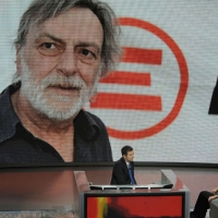 Foto Nicoloro G. 25/09/2011 Milano Trasmissione televisiva su Rai3 " Che tempo che fa " condotta da Fabio Fazio. nella foto Fabio Fazio – Cecilia Strada