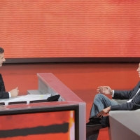 Foto Nicoloro G. 25/09/2011 Milano Trasmissione televisiva su Rai3 " Che tempo che fa " condotta da Fabio Fazio. nella foto Fabio Fazio – Marco Travaglio
