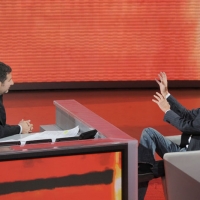 Foto Nicoloro G. 25/09/2011 Milano Trasmissione televisiva su Rai3 " Che tempo che fa " condotta da Fabio Fazio. nella foto Fabio Fazio – Marco Travaglio