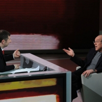 Foto Nicoloro G. 26/02/2012 Milano Trasmissione televisiva su Rai3 ” Che tempo che fa ” condotta da Fabio Fazio. nella foto Fabio Fazio – Carlo Verdone