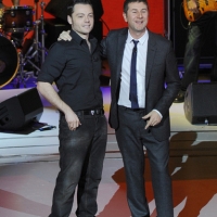 Foto Nicoloro G. 26/11/2011 Milano Trasmissione televisiva su Rai3 " Che tempo che fa " condotta da Fabio Fazio. nella foto Tiziano Ferro – Fabio Fazio
