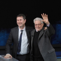 Foto Nicoloro G. 26/11/2011 Milano Trasmissione televisiva su Rai3 " Che tempo che fa " condotta da Fabio Fazio. nella foto Fabio Fazio – Ettore Scola