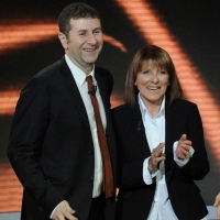 Foto Nicoloro G. 29/04/2012 Milano Trasmissione televisiva su Rai3 ” Che tempo che fa ” condotta da Fabio Fazio. nella foto Fabio Fazio – Rossana Luttazzi