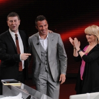 Foto Nicoloro G. 29/04/2012 Milano Trasmissione televisiva su Rai3 ” Che tempo che fa ” condotta da Fabio Fazio. nella foto Fabio Fazio – Alessandro Del Piero – Luciana Littizzetto