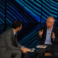 Foto Nicoloro G. 29/10/2012 Milano Trasmissione televisiva su Rai3 ” Che tempo che fa ” condotta da Fabio Fazio. nella foto Fabio Fazio – David Grossman