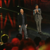 Foto Nicoloro G. 29/10/2012 Milano Trasmissione televisiva su Rai3 ” Che tempo che fa ” condotta da Fabio Fazio. nella foto Roberto Saviano – Fabio Fazio