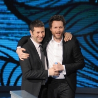 Foto Nicoloro G. 29/01/2011 Milano Trasmissione televisiva su Rai3 " Che tempo che fa " condotta da Fabio Fazio. nella foto Fabio Fazio – Jovanotti