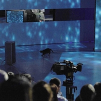 Foto Nicoloro G. 29/01/2011 Milano Trasmissione televisiva su Rai3 " Che tempo che fa " condotta da Fabio Fazio. nella foto Un divertente imprevisto: un gatto nero attraversa all'improvviso lo studio