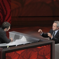 Foto Nicoloro G. 29/01/2011 Milano Trasmissione televisiva su Rai3 " Che tempo che fa " condotta da Fabio Fazio. nella foto Fabio Fazio – Enrico Mentana