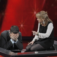 Foto Nicoloro G. 30/01/2011 Milano Trasmissione televisiva su Rai3 " Che tempo che fa " condotta da Fabio Fazio. nella foto Fabio Fazio – Luciana Littizzetto