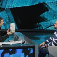 Foto Nicoloro G. 03/03/2012 Milano Trasmissione televisiva su Rai3 ” Che tempo che fa ” condotta da Fabio Fazio. nella foto Fabio Fazio – Carlo Luiz Zafon