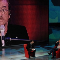Foto Nicoloro G. 03/03/2012 Milano Trasmissione televisiva su Rai3 ” Che tempo che fa ” condotta da Fabio Fazio. nella foto Fabio Fazio – Roberto Vecchioni – Vito Mancuso