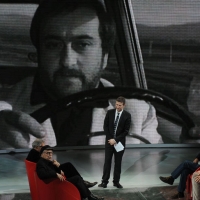 Foto Nicoloro G. 03/03/2012 Milano Trasmissione televisiva su Rai3 ” Che tempo che fa ” condotta da Fabio Fazio. nella foto Vittorio Taviani – Paolo Taviani – Fabio Fazio – Roberto Vecchioni – Vito Mancuso
