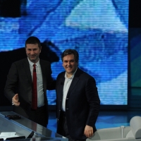 Foto Nicoloro G. 04/03/2012 Milano Trasmissione televisiva su Rai3 ” Che tempo che fa ” condotta da Fabio Fazio. nella foto Fabio Fazio – Anthony Pappano